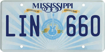 MS license plate LIN660