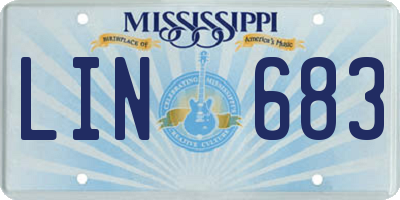 MS license plate LIN683