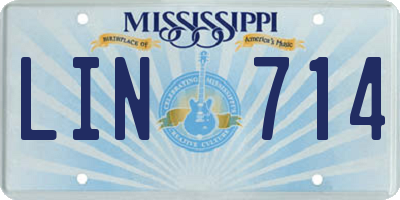 MS license plate LIN714