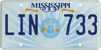 MS license plate LIN733