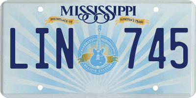 MS license plate LIN745