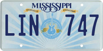 MS license plate LIN747