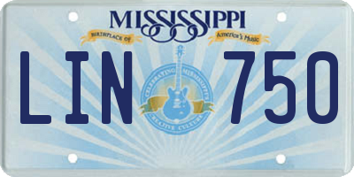 MS license plate LIN750