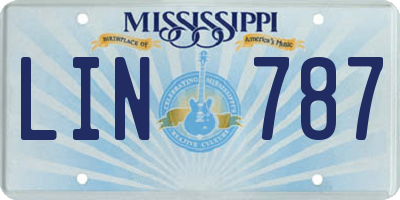 MS license plate LIN787