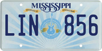 MS license plate LIN856