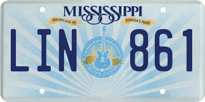 MS license plate LIN861