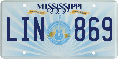 MS license plate LIN869
