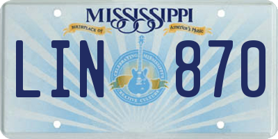 MS license plate LIN870
