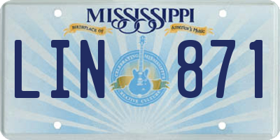 MS license plate LIN871