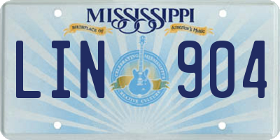 MS license plate LIN904