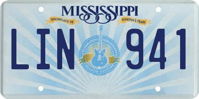 MS license plate LIN941
