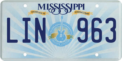 MS license plate LIN963