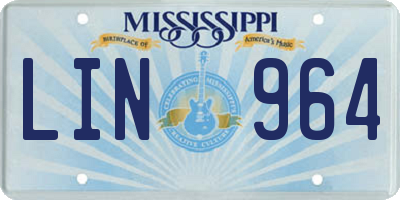 MS license plate LIN964