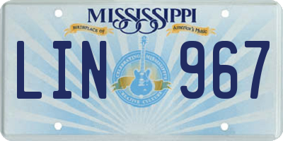 MS license plate LIN967