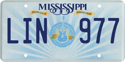 MS license plate LIN977