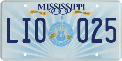 MS license plate LIO025
