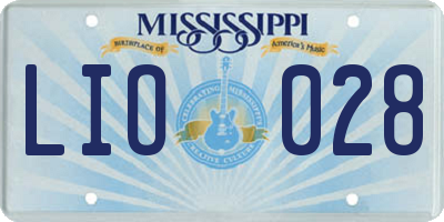 MS license plate LIO028