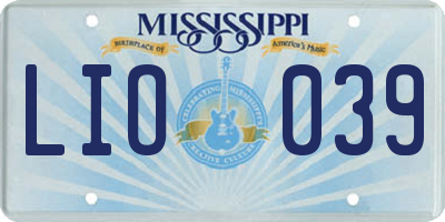 MS license plate LIO039