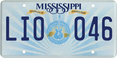 MS license plate LIO046
