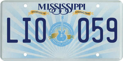MS license plate LIO059