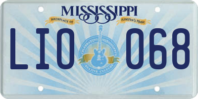 MS license plate LIO068