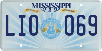 MS license plate LIO069