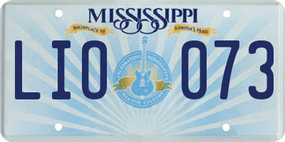 MS license plate LIO073