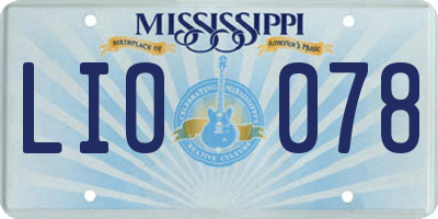 MS license plate LIO078