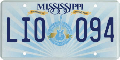 MS license plate LIO094