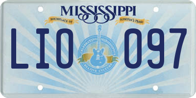 MS license plate LIO097