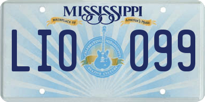 MS license plate LIO099