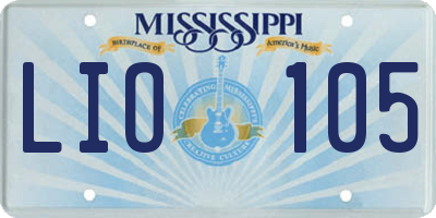 MS license plate LIO105