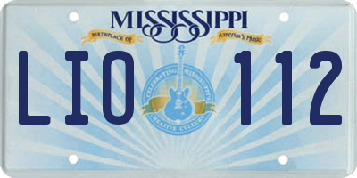 MS license plate LIO112