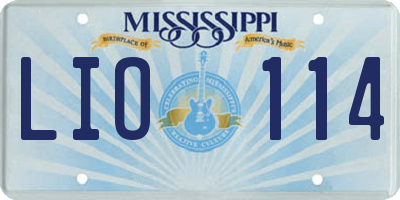 MS license plate LIO114