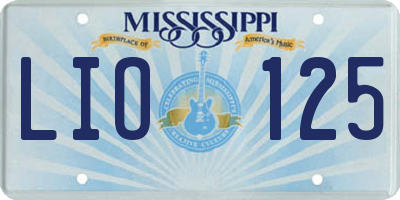 MS license plate LIO125