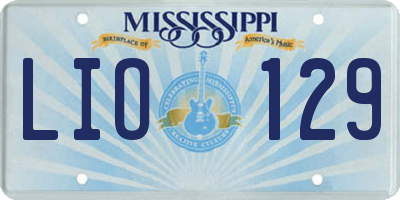 MS license plate LIO129