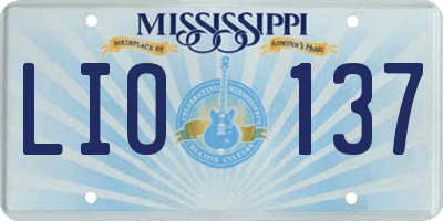 MS license plate LIO137