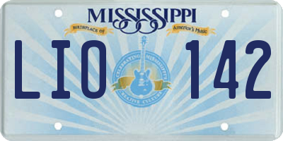 MS license plate LIO142