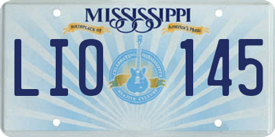 MS license plate LIO145
