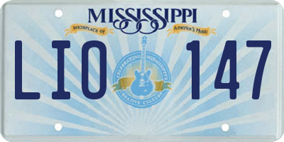 MS license plate LIO147