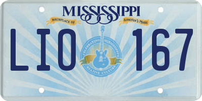 MS license plate LIO167
