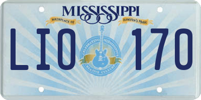 MS license plate LIO170