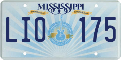 MS license plate LIO175
