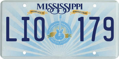 MS license plate LIO179