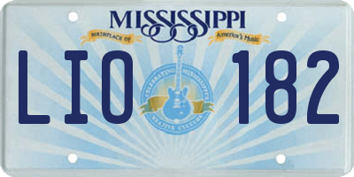 MS license plate LIO182