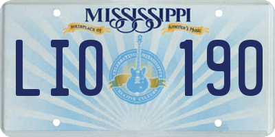 MS license plate LIO190