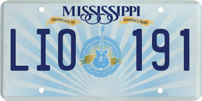 MS license plate LIO191