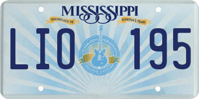 MS license plate LIO195