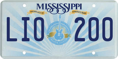 MS license plate LIO200