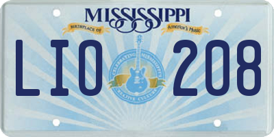 MS license plate LIO208